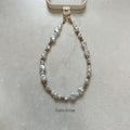 Pearl |  Beaded Gold Phone Strap with Insert - Universal Fit