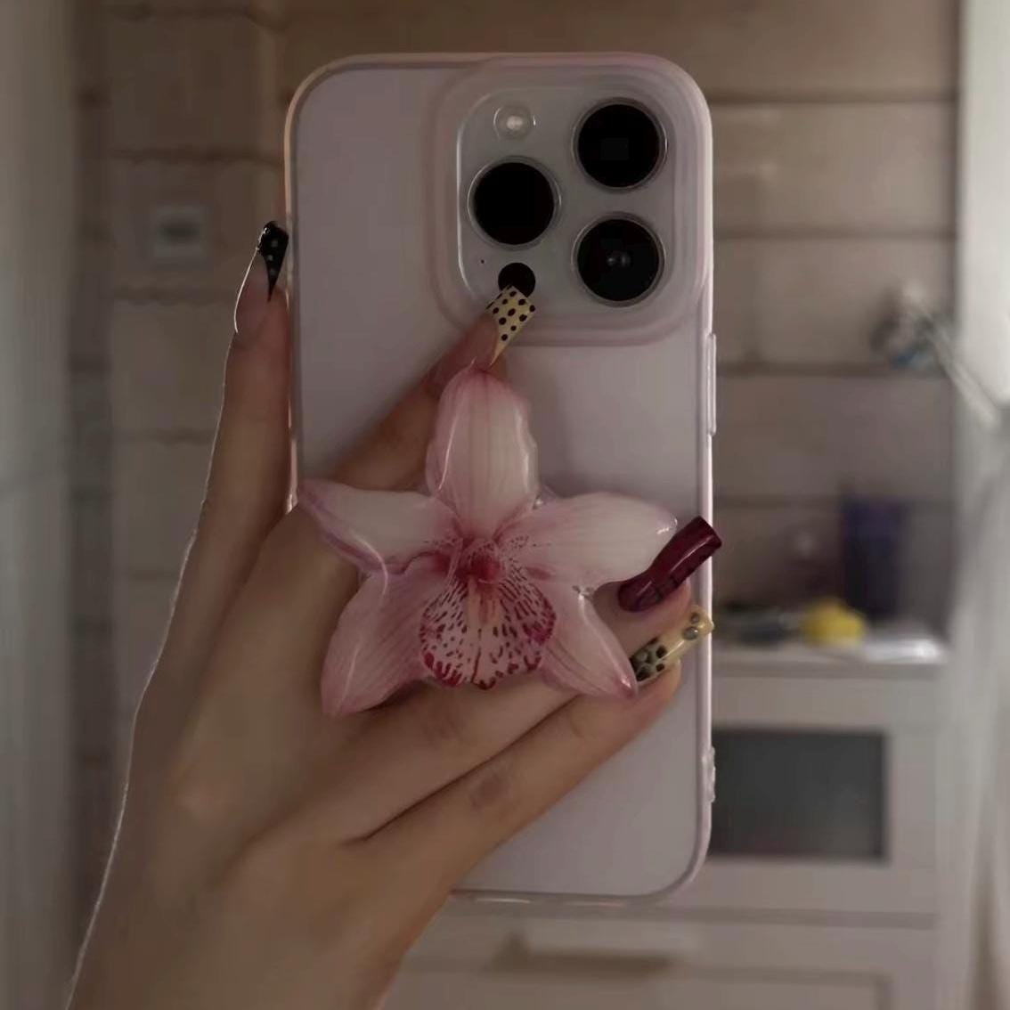 Orchid Flower Phone Grip