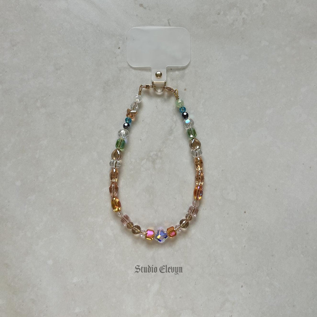 Crystal | Sparkly Beaded Phone Wristlet with Strap Holder Insert. Universal Fit
